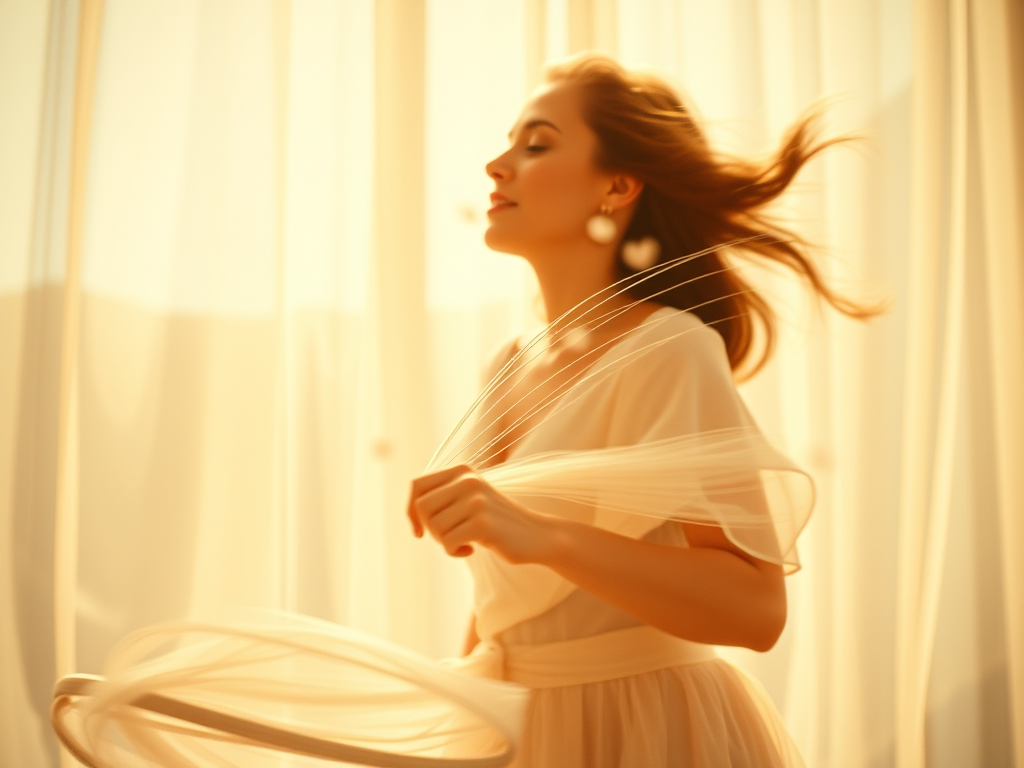 Femme avec un cœur léger